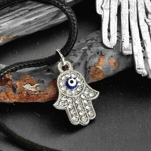 5 For $25💫Small Silver Hamsa Hand Pendant Necklace